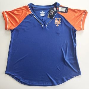 New York Mets t-shirt | v-neck | glitter applique | women's size XL